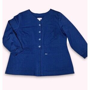 Koi By Kathy Peterson Claire 440 Knit Scrub Jacket Navy Blue Cardigan 3X